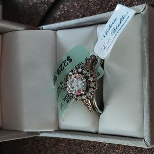 Sterling Silver CZ Round Bridal Set